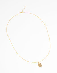 Gold Plated Sterling Silver Rectangular Tag Necklace - link has visual effect only
