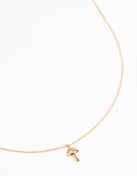 Gold Plated Sterling Silver Mushroom Necklace - link has visual effect only