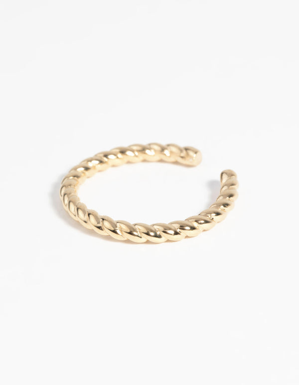 Gold Plated Sterling Silver Twisted Rope Ring