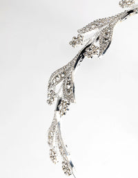 Silver Diamante Encrusted Leaf Alice Band - link has visual effect only