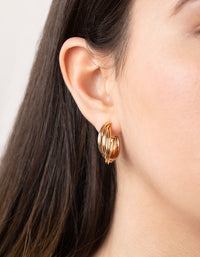 Gold Double Twist Hoop Earrings - link has visual effect only