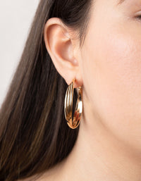 Gold Triple Twist Hoop Earrings - link has visual effect only