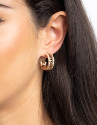 Gold Diamante Greek Key Earrings - link has visual effect only