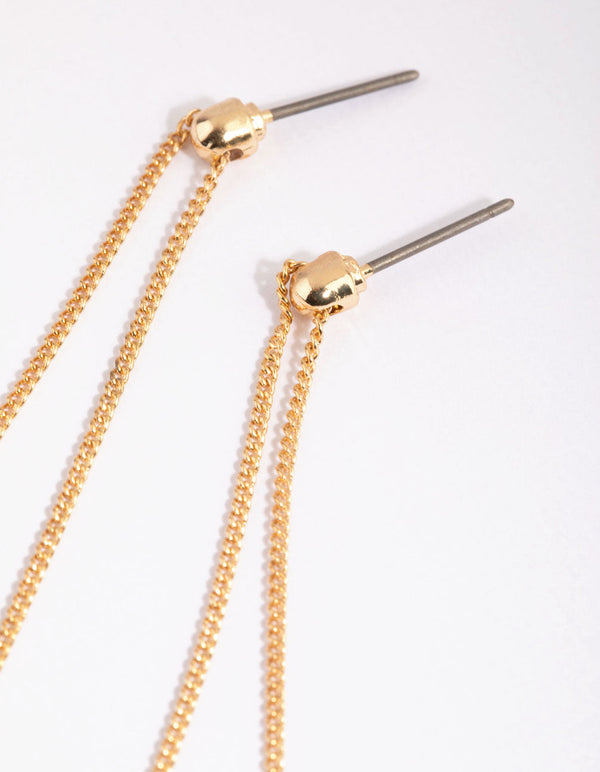 Gold Heart Drop Earrings