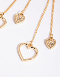 Gold Heart Drop Earrings - link has visual effect only