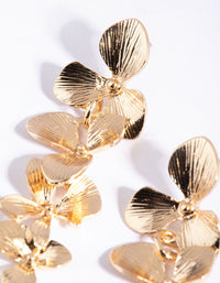 Gold Flower Drop Earrings - link has visual effect only