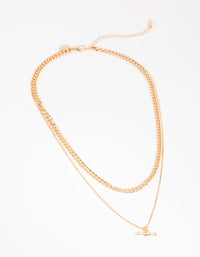 Gold Layered Fob Necklace - link has visual effect only