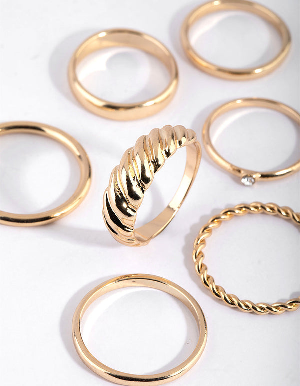 Gold Diamante Ring Pack