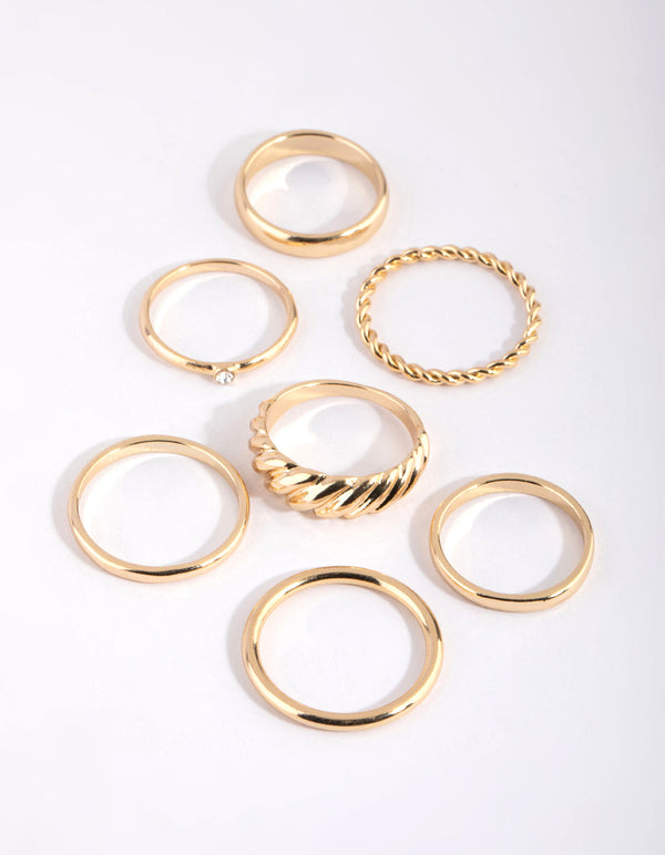 Gold Diamante Ring Pack