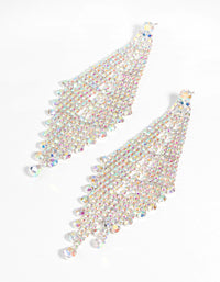 Silver Diamante Drape Earrings - link has visual effect only