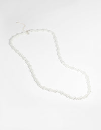Silver Graduated Pearl Necklace - link has visual effect only