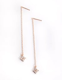 Rose Gold Plated Diamante Drop Earrings - link has visual effect only