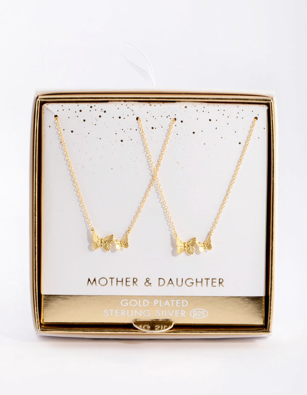 Gold Plated Butterfly Necklace Set