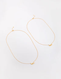 Gold Plated Butterfly Necklace Set - link has visual effect only