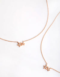 Rose Gold Plated Flower Necklace Set - link has visual effect only