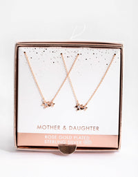 Rose Gold Plated Flower Necklace Set - link has visual effect only