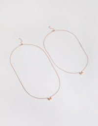 Rose Gold Plated Flower Necklace Set - link has visual effect only