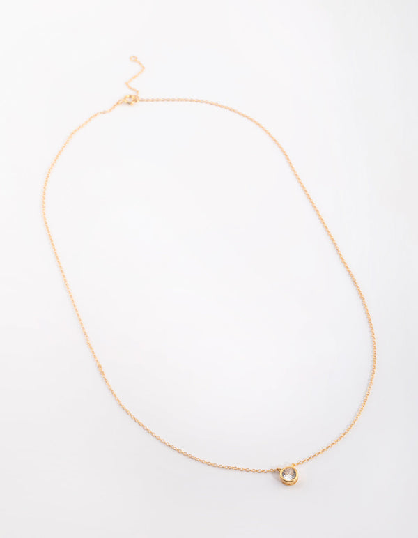 Gold Plated Bezel Pendant Necklace