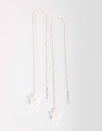Sterling Silver Star and Opal Threader Earrings - link has visual effect only