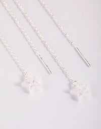 Sterling Silver Star and Opal Threader Earrings - link has visual effect only