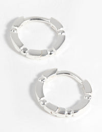 Sterling Silver Carved Huggie Hoop Earrings - link has visual effect only