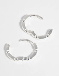 Sterling Silver Carved Huggie Hoop Earrings - link has visual effect only
