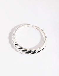 Sterling Silver Croissant Rope Ring - link has visual effect only