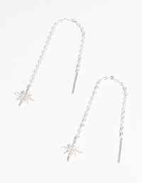 Sterling Silver Starburst Threader Earrings - link has visual effect only
