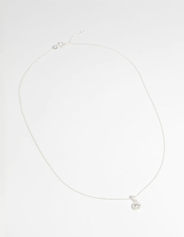 Sterling Silver Cubic Zirconia Pendant Necklace