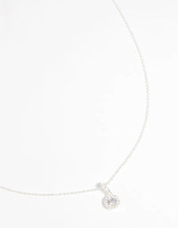 Sterling Silver Cubic Zirconia Pendant Necklace - link has visual effect only