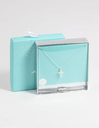 Sterling Silver Cubic Zirconia Cross Necklace - link has visual effect only