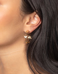 Gold Plated Butterfly Hoop Earrings - link has visual effect only