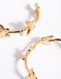 Gold Plated Butterfly Hoop Earrings - link has visual effect only