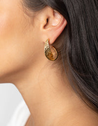 Gold Plated Twisted Hoop Earrings - link has visual effect only