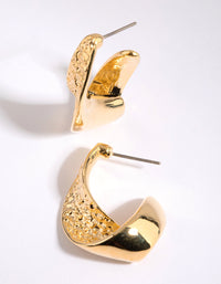 Gold Plated Twisted Hoop Earrings - link has visual effect only