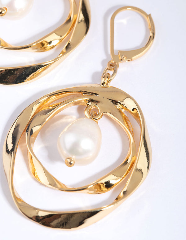 Gold Plated Earrings with Freshwater Pearls