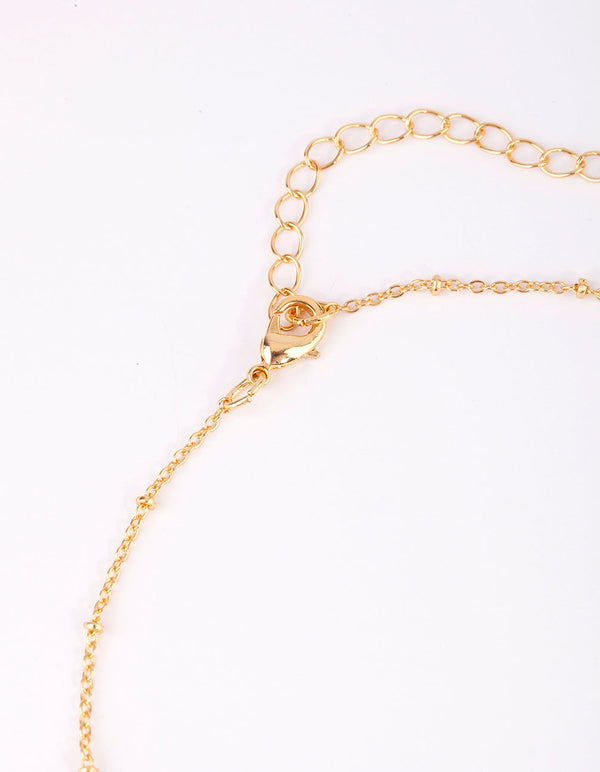 Gold Plated Shard and Disc Layered Necklace