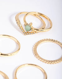 Gold Plated Ring Pack with Semi-Precious Stones - link has visual effect only