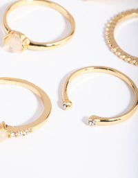 Gold Plated Ring Pack with Semi-Precious Stones - link has visual effect only