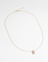 Gold Plated Sterling Silver Cubic Zirconia Teardrop Necklace - link has visual effect only