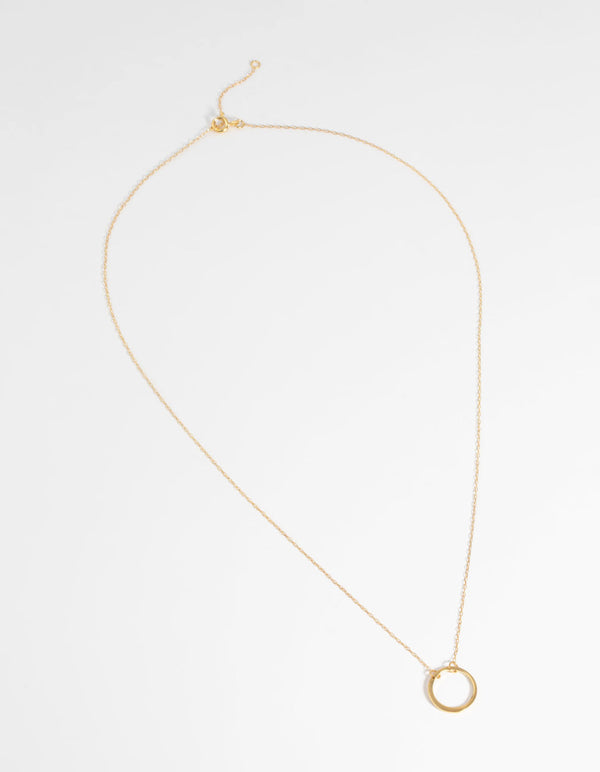 Gold Plated Sterling Silver Open Circle Necklace