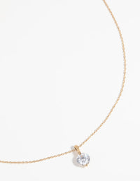 Gold Plated Sterling Silver Cubic Zirconia Sleek Necklace - link has visual effect only