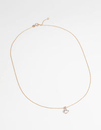 Gold Plated Sterling Silver Cubic Zirconia Sleek Necklace - link has visual effect only