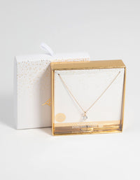 Gold Plated Sterling Silver Cubic Zirconia Sleek Necklace - link has visual effect only