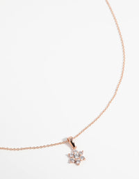 Rose Gold Plated Cubic Zirconia Flower Necklace - link has visual effect only