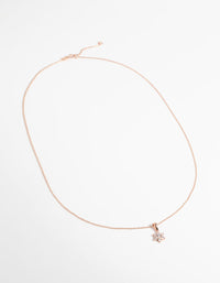 Rose Gold Plated Cubic Zirconia Flower Necklace - link has visual effect only
