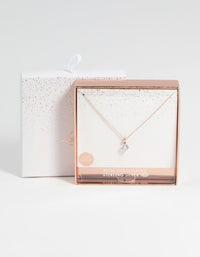 Rose Gold Plated Sterling Silver Cubic Zirconia Sleek Necklace - link has visual effect only