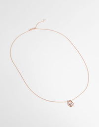Rose Gold Plated Sterling Silver Cubic Zirconia Teardrop Necklace - link has visual effect only