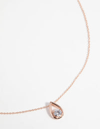 Rose Gold Plated Sterling Silver Cubic Zirconia Teardrop Necklace - link has visual effect only