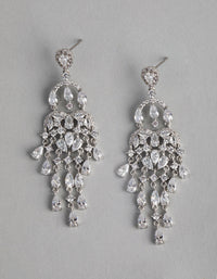 Rhodium Chandelier Drop Earrings - link has visual effect only
